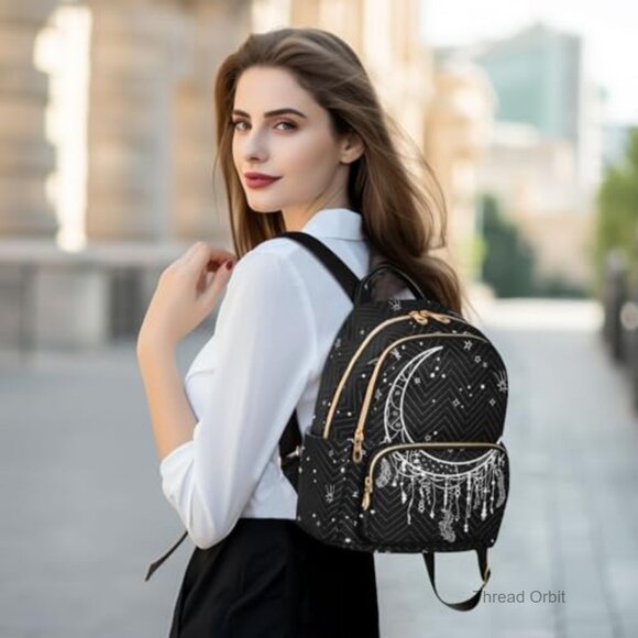 Quilted Mini Backpack Purse, Lightweight Nylon, 5 Pockets, Travel Daypack main image 4